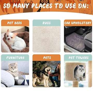 Abbylike 6 Pcs Pet Hair Remover Gray Pumice Stone Car Pet Hair Removal Tool for Bedding Carpet Couch Furniture Cleaning(5.3 x 2 x 1.4 Inch)