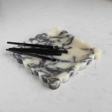 Elegant Calacatta Viola Marble Tray for Home Décor