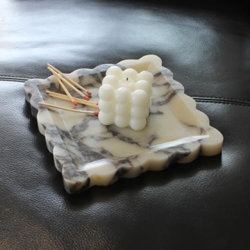 Elegant Calacatta Viola Marble Tray for Home Décor