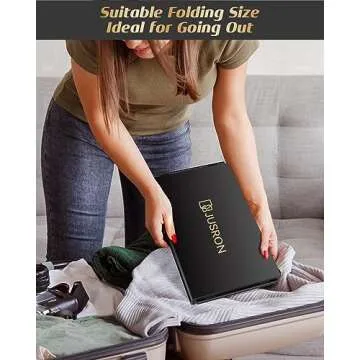 JUSRON 360 Viewing Angle Self Hair Cutting Mirror, Clear Anti-Fog HD Glass (Black Without LED with Accessories)