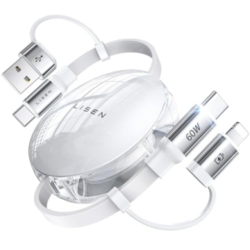 LISEN 5-in-1 Fast Charging Retractable Cable for Any Device