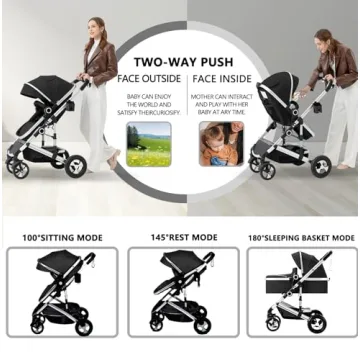 Luxurious 2 in 1 Convertible Baby Stroller for Modern Parents