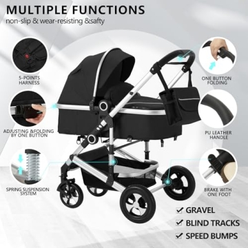 Luxurious 2 in 1 Convertible Baby Stroller for Modern Parents