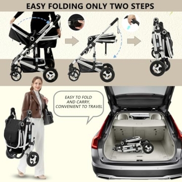 Luxurious 2 in 1 Convertible Baby Stroller for Modern Parents