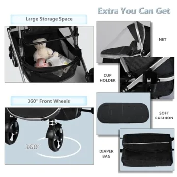 Luxurious 2 in 1 Convertible Baby Stroller for Modern Parents
