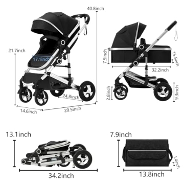 Luxurious 2 in 1 Convertible Baby Stroller for Modern Parents