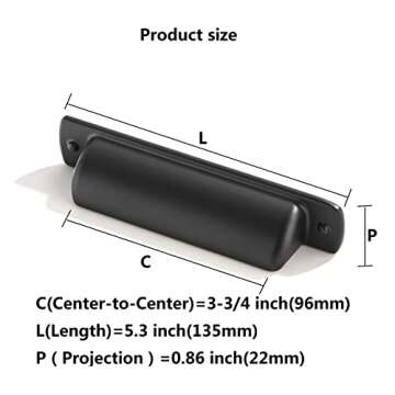 Khtumeware Stylish Matte Black Drawer Pulls - 20 Pack