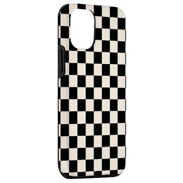 iPhone 12/12 Pro Black Cream Checkerboard Case for All