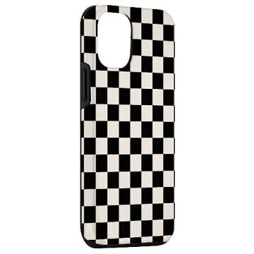 iPhone 12/12 Pro Black Cream Checkerboard Case for All