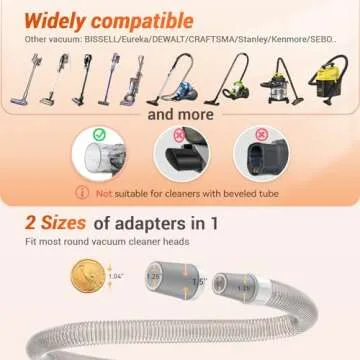 Afloia Innovative Pet Grooming Kit: Dog Brush Vacuum Attachment, Cat Brush with 1-1.5" Hoses Diameter Universal Adapter, Compatible with Most Round Vacuum Cleaners like Bissell, Eureka etc., Orange