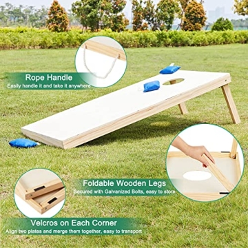 ApudArmis Wooden Cornhole Boards Set for Outdoor Fun