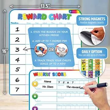 Large Magnetic Reward Chart for Kids with Custom Tasks