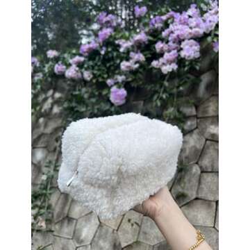SWUWUWU Plush Makeup Bag for Travel and Cosmetics