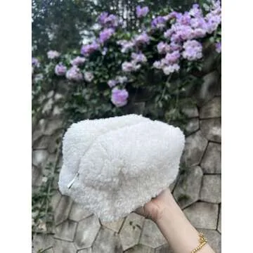 SWUWUWU Plush Makeup Bag for Travel and Cosmetics