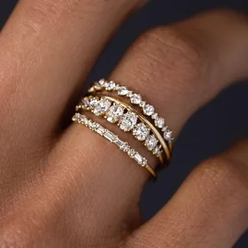 Stylish Non Tarnish Stackable Gold Rings for Women