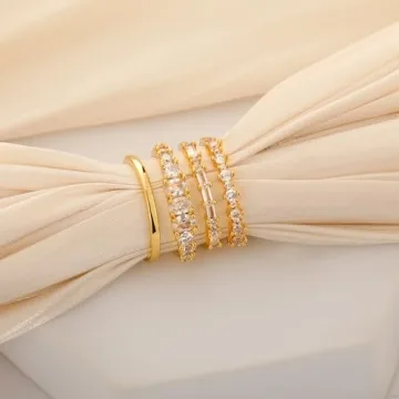 Stylish Non Tarnish Stackable Gold Rings for Women