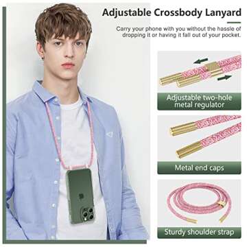 Caka Clear Case for iPhone 13 Pro Max with Strap Lanyard