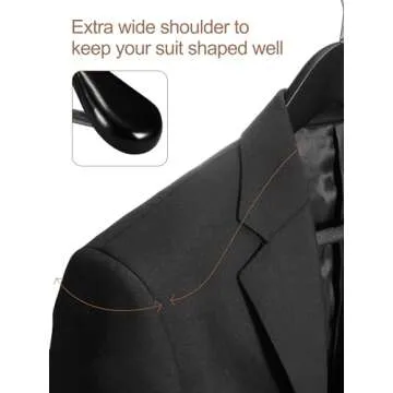 Top Quality Wide Shoulder Wooden Hangers Set of 12