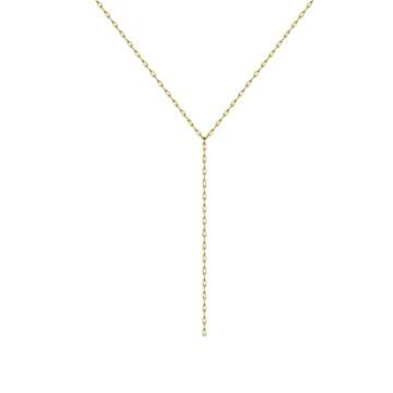 MIDEEO 14K Gold Lariat Necklace Lace Chain Drop Y Necklace for Women Handmade Drop Necklace Simple Jewelry Gift