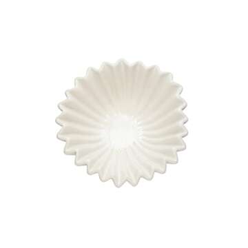Creative Co-Op Fluted Stoneware, White Bowl