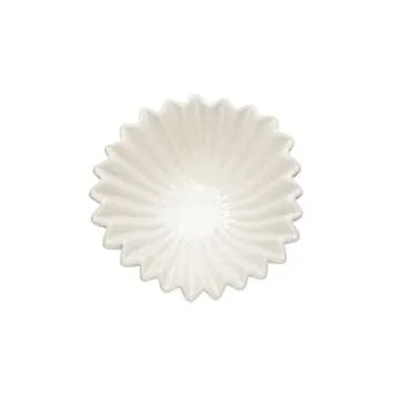 Creative Co-Op Fluted Stoneware, White Bowl
