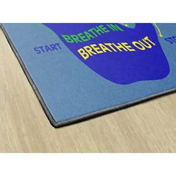 Flagship Carpets Get A Grip Childrens Time Out Children's Classroom or Playroom Carpet, Kids Room or Home Door Mat, Small Area Rug, 30" x 30", Rectangle, Blue