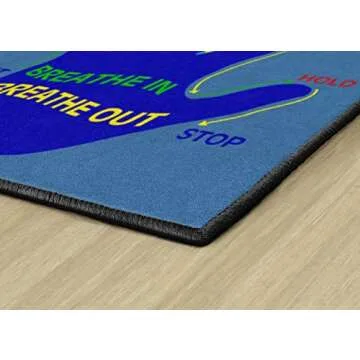 Flagship Carpets Get A Grip Childrens Time Out Children's Classroom or Playroom Carpet, Kids Room or Home Door Mat, Small Area Rug, 30" x 30", Rectangle, Blue