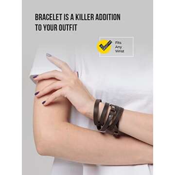 Genuine Leather Cuff Bracelets for Men and Women Adjustable Wrap Bracelet Handmade Gifts, Unisex Jewelry of Talisman Runes Amulet Friendship Wristband (dark brown)