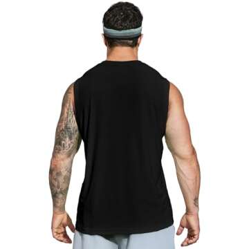 MIER Men's UPF 50 Rash Guard Swim Tank Tops Loose Fit SPF UV Sun Protection Beach Swimwear Sunproof ...