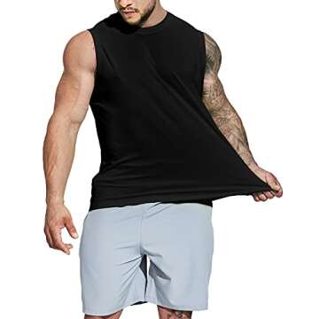 MIER Men's UPF 50 Rash Guard Swim Tank Top - Sun Protection