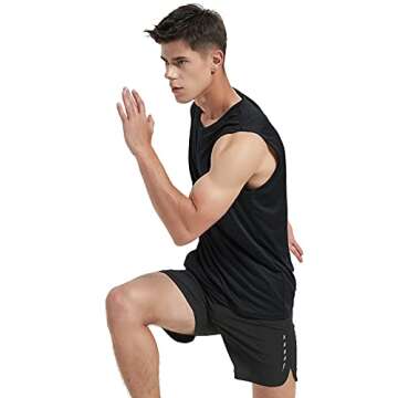 MIER Men's UPF 50 Rash Guard Swim Tank Top - Sun Protection