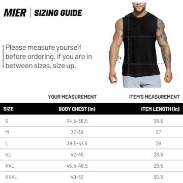 MIER Men's UPF 50 Rash Guard Swim Tank Top - Sun Protection