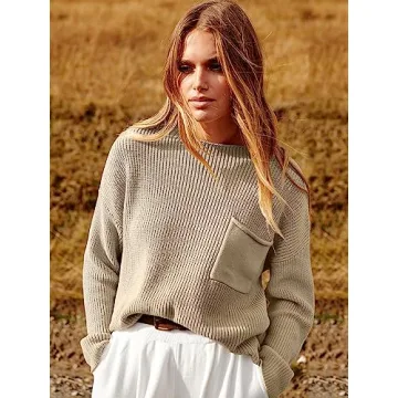 ANRABESS Women's Knit Two-Piece Lounge Set Comfortable Stylish