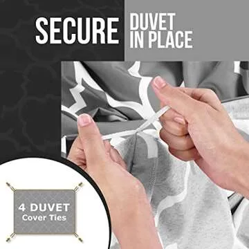 Utopia Bedding Duvet Cover King Size - 1 Duvet Cover with 2 Pillow Shams - 3 Pieces Comforter Cover with Zipper Closure - Ultra Soft Brushed Microfiber, 104 X 90 Inches (King, Quatrefoil Grey)