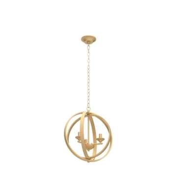 KSANA Gold Orb Chandelier Modern Globe 3 Light Fixture for Dining & Living Room, Bedroom, Foyer and Kitchen