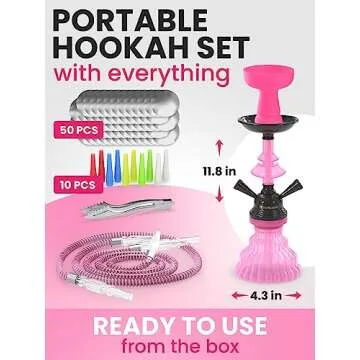 Portable Pink Hookah Set for Easy Enjoyment
