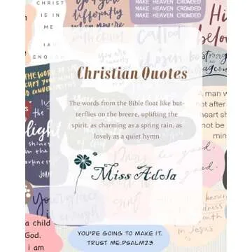 Miss Adola Aesthetic Heavy Canvas Tote Bag with Pocket for Women, Chic Bible Quote Collages Design C...