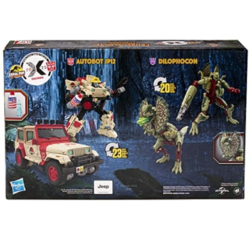 Transformers Collaborative Jurassic Park x Toys Dilophocon & Autobot JP12, Action Figures for Boys and Girls Ages 8 and Up (Amazon Exclusive)