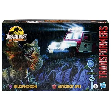 Transformers Collaborative Jurassic Park x Toys Dilophocon & Autobot JP12, Action Figures for Boys and Girls Ages 8 and Up (Amazon Exclusive)