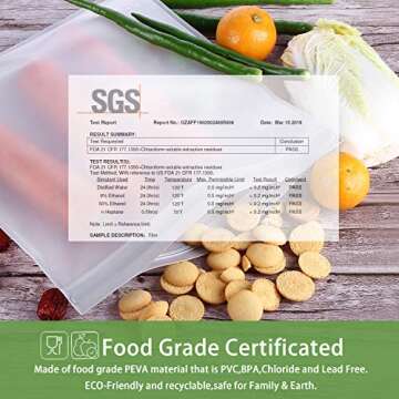 SPLF 18 Pack BPA FREE Reusable Storage Bags - Extra Thick, Leakproof & Eco-Friendly