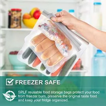 SPLF 18 Pack Reusable Leakproof Storage Bags for Food