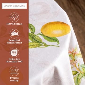 Maison d' Hermine Stylish Round Cotton Tablecloth - 69 Inch for Parties & Everyday Use