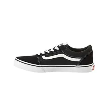 Vans Ward Sneaker, Suede Canvas Black White, 7 US Unisex Little Kid