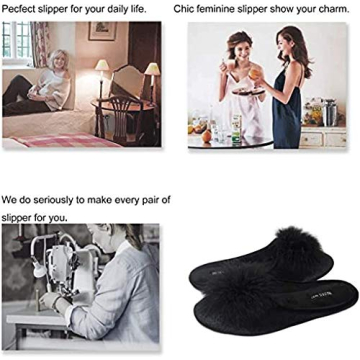 BCTEX COLL Women's Cozy Velvet Memory Foam House Slipper, Ladies Fuzzy Bedroom Slipper Non-slip Sole