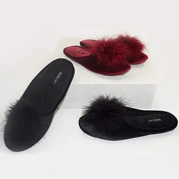 BCTEX COLL Women's Cozy Velvet Memory Foam House Slipper, Ladies Fuzzy Bedroom Slipper Non-slip Sole