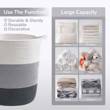Stylish INDRESSME Cotton Rope Storage Basket for Home