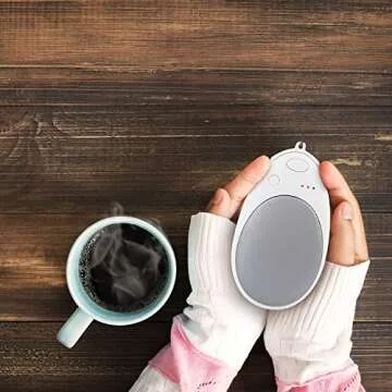 Treva Rechargeable Hand Warmer - Double Pad Portable Heated Electric Hand Warmer with Lanyard – Skiing, Hunting, Fishing, Golf, Camping Accessories, Great Winter Gift (1 Pack)