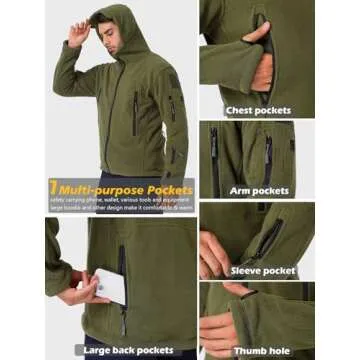 ReFire Gear Men's Warm Military Tactical Sport Fleece Hoodie Jacket