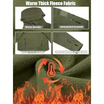 ReFire Gear Men's Warm Military Tactical Sport Fleece Hoodie Jacket