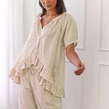 Comfortable Argeousgor Women Plaid Pajama Set for Style